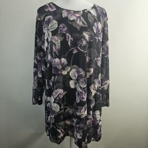 Avenue size 18/20 blouse. Purple, black and pink.